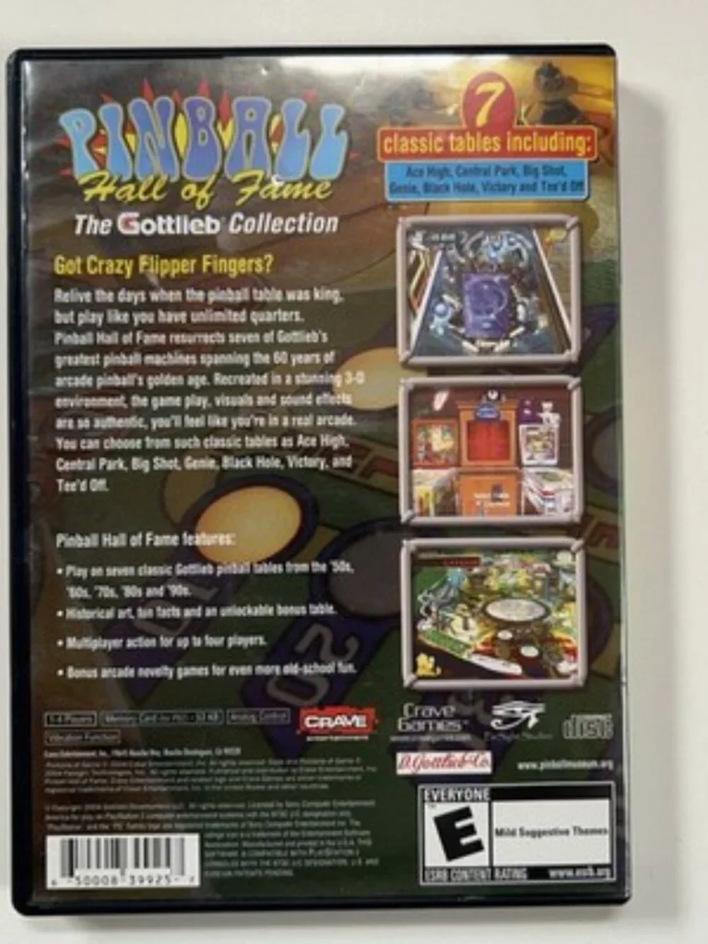 Pinball Hall of Fame: The Gottlieb PlayStation 2 PS2 Complete in Box CIB TESTED
